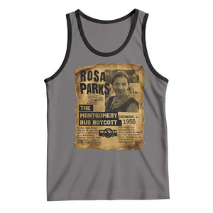 Vintage Rosa Parks Tank Top Groovy Black History Month TS12 Deep Heather Black Print Your Wear