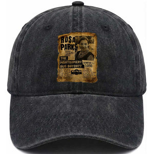 Vintage Rosa Parks Washed Cotton Baseball Cap Groovy Black History Month TS12 Print Your Wear