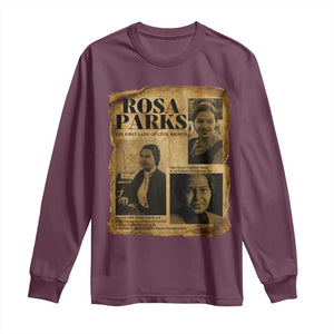 Vintage Rosa Parks Long Sleeve Shirt Women Empowerment Inspirational Quote TS12 Maroon Print Your Wear