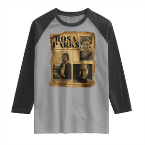 Vintage Rosa Parks Raglan Shirt Women Empowerment Inspirational Quote TS12 Sport Gray Black Print Your Wear