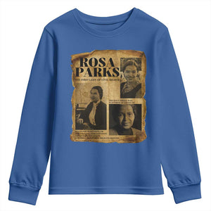 Vintage Rosa Parks Youth Sweatshirt Women Empowerment Inspirational Quote TS12 Royal Blue Print Your Wear