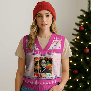 Rosa Parks V-Neck Knit Sweater Vest Strong Black Women Pride TS12 Hot Pink Print Your Wear