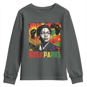 Rosa Parks Youth Sweatshirt Strong Black Women Pride TS12 Dark Heather Print Your Wear