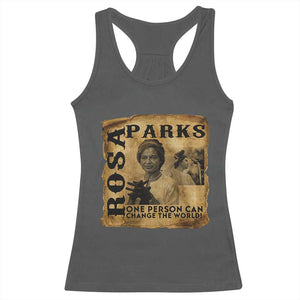 Rosa Parks Change The World Quote Racerback Tank Top Black Women Leader TS12 Dark Heather Print Your Wear