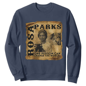 Rosa Parks Change The World Quote Sweatshirt Black Women Leader TS12 Navy Print Your Wear