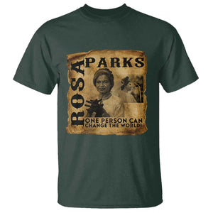 Rosa Parks Change The World Quote T Shirt Black Women Leader TS12 Dark Forest Green Print Your Wear
