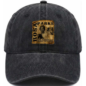 Rosa Parks Change The World Quote Washed Cotton Baseball Cap Black Women Leader TS12 Print Your Wear