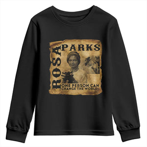 Rosa Parks Change The World Quote Youth Sweatshirt Black Women Leader TS12 Black Print Your Wear