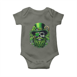 Irish Leprechaun Skull Baby Onesie St Patricks Day Party Gift TS12 Military Green Print Your Wear