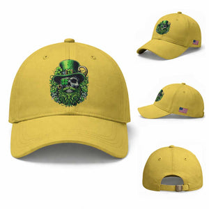 Irish Leprechaun Skull Baseball Cap St Patricks Day Party Gift TS12 Baseball Cap Universal Fit Yellow Print Your Wear