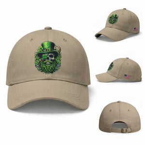 Irish Leprechaun Skull Baseball Cap St Patricks Day Party Gift TS12 Baseball Cap Universal Fit Khaki Print Your Wear