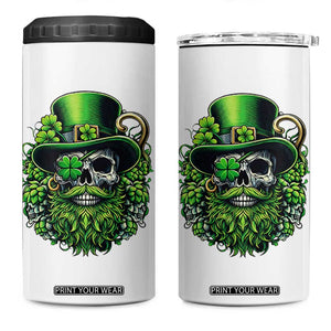 Irish Leprechaun Skull 4 in 1 Can Cooler Tumbler St Patricks Day Party Gift TS12 One Size: 16 oz White Print Your Wear