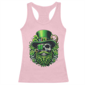 Irish Leprechaun Skull Racerback Tank Top St Patricks Day Party Gift TS12 Light Pink Print Your Wear