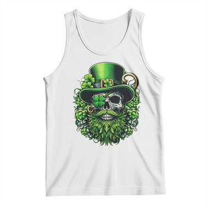 Irish Leprechaun Skull Tank Top St Patricks Day Party Gift TS12 White Print Your Wear