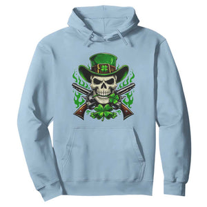 Irish Cowboy Skeleton Hoodie St Patricks Day Party Gift TS12 Light Blue Print Your Wear