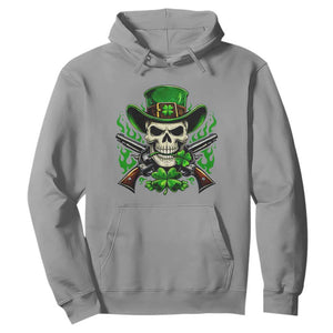 Irish Cowboy Skeleton Hoodie St Patricks Day Party Gift TS12 Sport Gray Print Your Wear