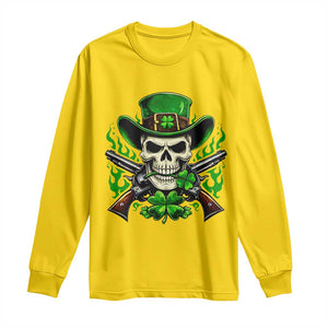 Irish Cowboy Skeleton Long Sleeve Shirt St Patricks Day Party Gift TS12 Daisy Print Your Wear