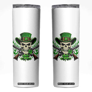 Irish Cowboy Skeleton Skinny Tumbler St Patricks Day Party Gift TS12 White Print Your Wear