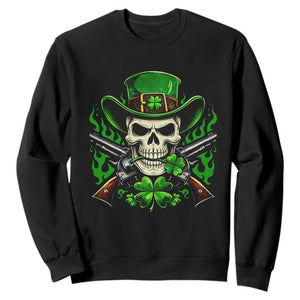Irish Cowboy Skeleton Sweatshirt St Patricks Day Party Gift TS12 Black Print Your Wear