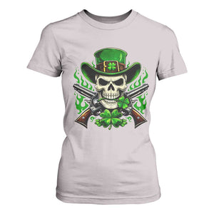 Irish Cowboy Skeleton T Shirt For Women St Patricks Day Party Gift TS12 Ice Gray Print Your Wear