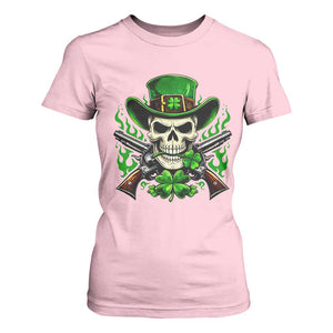 Irish Cowboy Skeleton T Shirt For Women St Patricks Day Party Gift TS12 Light Pink Print Your Wear