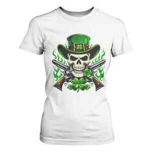 Irish Cowboy Skeleton T Shirt For Women St Patricks Day Party Gift TS12 White Print Your Wear