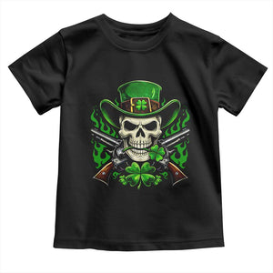 Irish Cowboy Skeleton Toddler T Shirt St Patricks Day Party Gift TS12 Black Print Your Wear