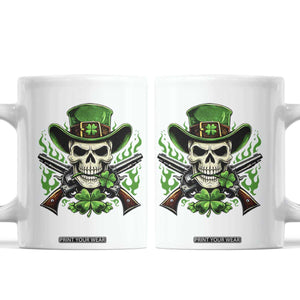Irish Cowboy Skeleton Coffee Mug St Patricks Day Party Gift TS12 White Print Your Wear