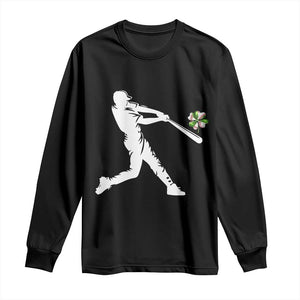 St Patricks Day Baseball Batter Long Sleeve Shirt Irish Sports Gift TS12 Black Print Your Wear