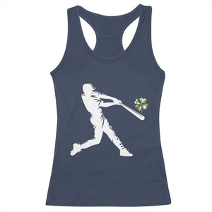 St Patricks Day Baseball Batter Racerback Tank Top Irish Sports Gift TS12 Navy Print Your Wear