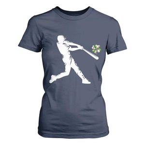 St Patricks Day Baseball Batter T Shirt For Women Irish Sports Gift TS12 Navy Print Your Wear