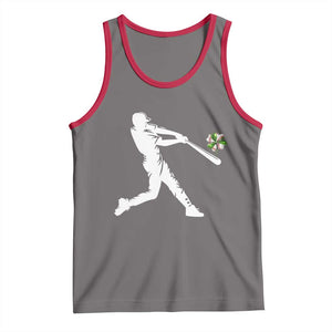 St Patricks Day Baseball Batter Tank Top Irish Sports Gift TS12 Deep Heather Red Print Your Wear