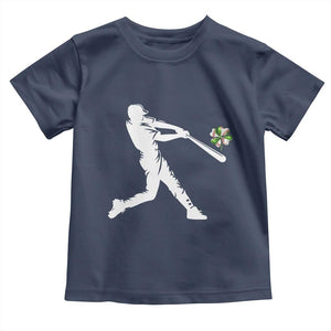 St Patricks Day Baseball Batter Toddler T Shirt Irish Sports Gift TS12 Navy Print Your Wear