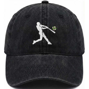 St Patricks Day Baseball Batter Washed Cotton Baseball Cap Irish Sports Gift TS12 Washed Cap Universal Fit Black Print Your Wear