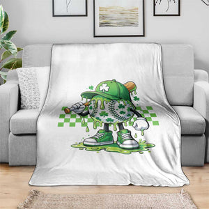 St Patricks Day Shamrock Baseball Player Gift Throw Blanket TS12 Print Your Wear