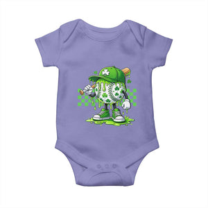 St Patricks Day Shamrock Baseball Player Gift Baby Onesie TS12 Violet Print Your Wear