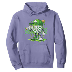 St Patricks Day Shamrock Baseball Player Gift Hoodie TS12 Violet Print Your Wear