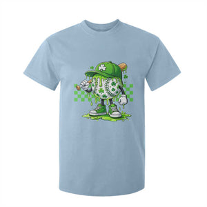 St Patricks Day Shamrock Baseball Player Gift T Shirt For Kid TS12 Light Blue Print Your Wear