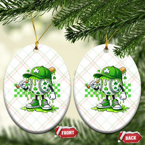 St Patricks Day Shamrock Baseball Player Gift Ceramic Ornament TS12 Print Your Wear