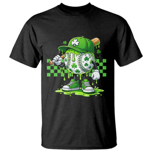 St Patricks Day Shamrock Baseball Player Gift T Shirt