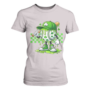 St Patricks Day Shamrock Baseball Player Gift T Shirt For Women TS12 Ice Gray Print Your Wear