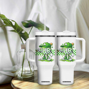 St Patricks Day Shamrock Baseball Player Gift Tumbler With Handle TS12 Print Your Wear
