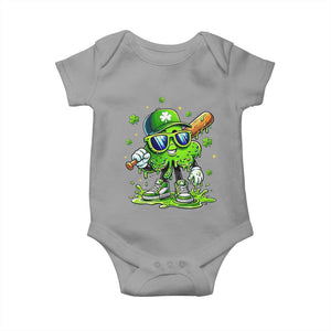 Funny St Patricks Day Clover Baseball Player Gift Baby Onesie TS12 Sport Gray Print Your Wear
