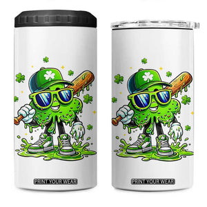 Funny St Patricks Day Clover Baseball Player Gift 4 in 1 Can Cooler Tumbler TS12 One Size: 16 oz White Print Your Wear