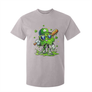 Funny St Patricks Day Clover Baseball Player Gift T Shirt For Kid TS12 Ice Gray Print Your Wear