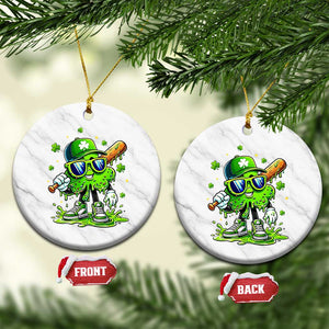 Funny St Patricks Day Clover Baseball Player Gift Ceramic Ornament TS12 1pc White Marble Print Your Wear