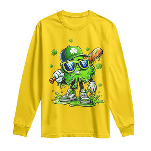 Funny St Patricks Day Clover Baseball Player Gift Long Sleeve Shirt TS12 Daisy Print Your Wear