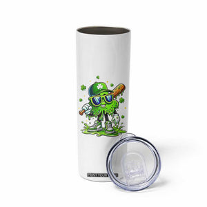 Funny St Patricks Day Clover Baseball Player Gift Skinny Tumbler TS12 Print Your Wear
