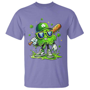 Funny St Patricks Day Clover Baseball Player Gift T Shirt TS12 Violet Print Your Wear