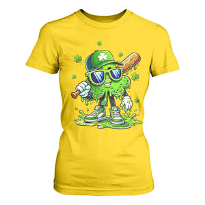 Funny St Patricks Day Clover Baseball Player Gift T Shirt For Women TS12 Daisy Print Your Wear
